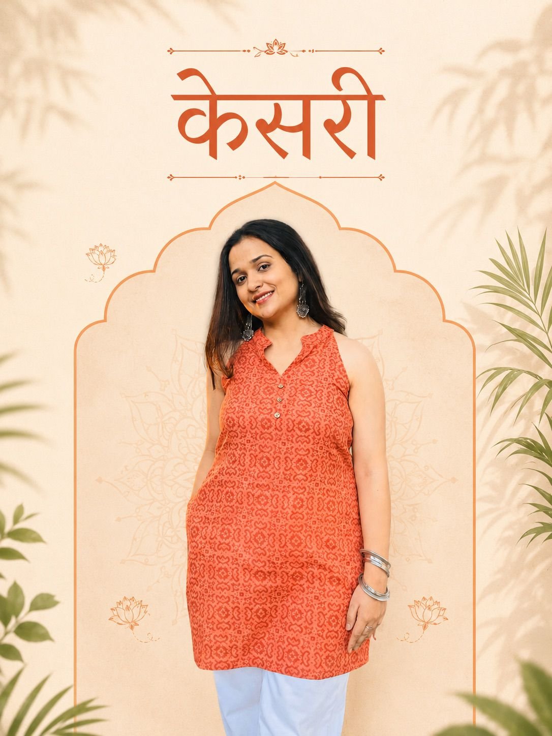 Kesari Hand Block Print Kurti